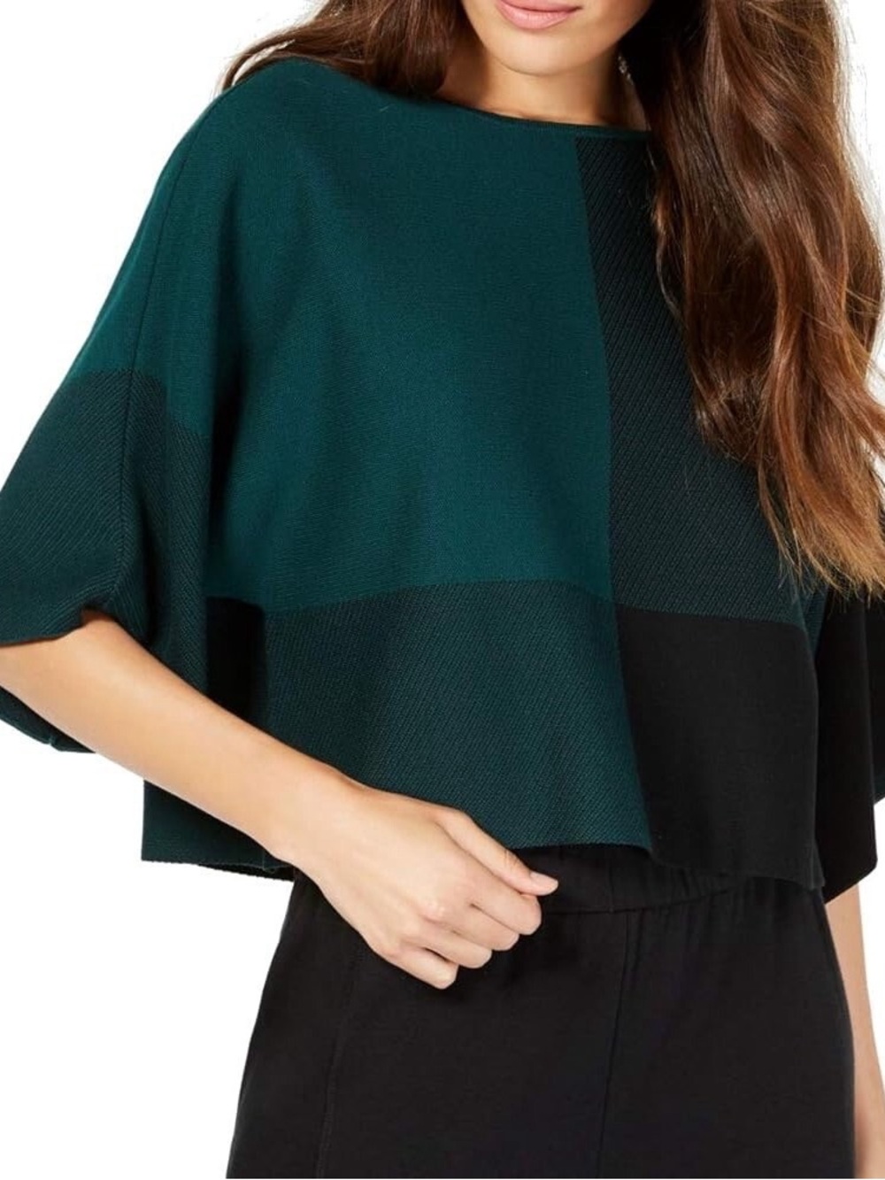 Eileen Fisher Bateau Neck Three Quarter Sleeve Top XXS XS Small
